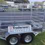 farm trailer with stock crate
