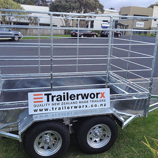 farm trailer with stock crate